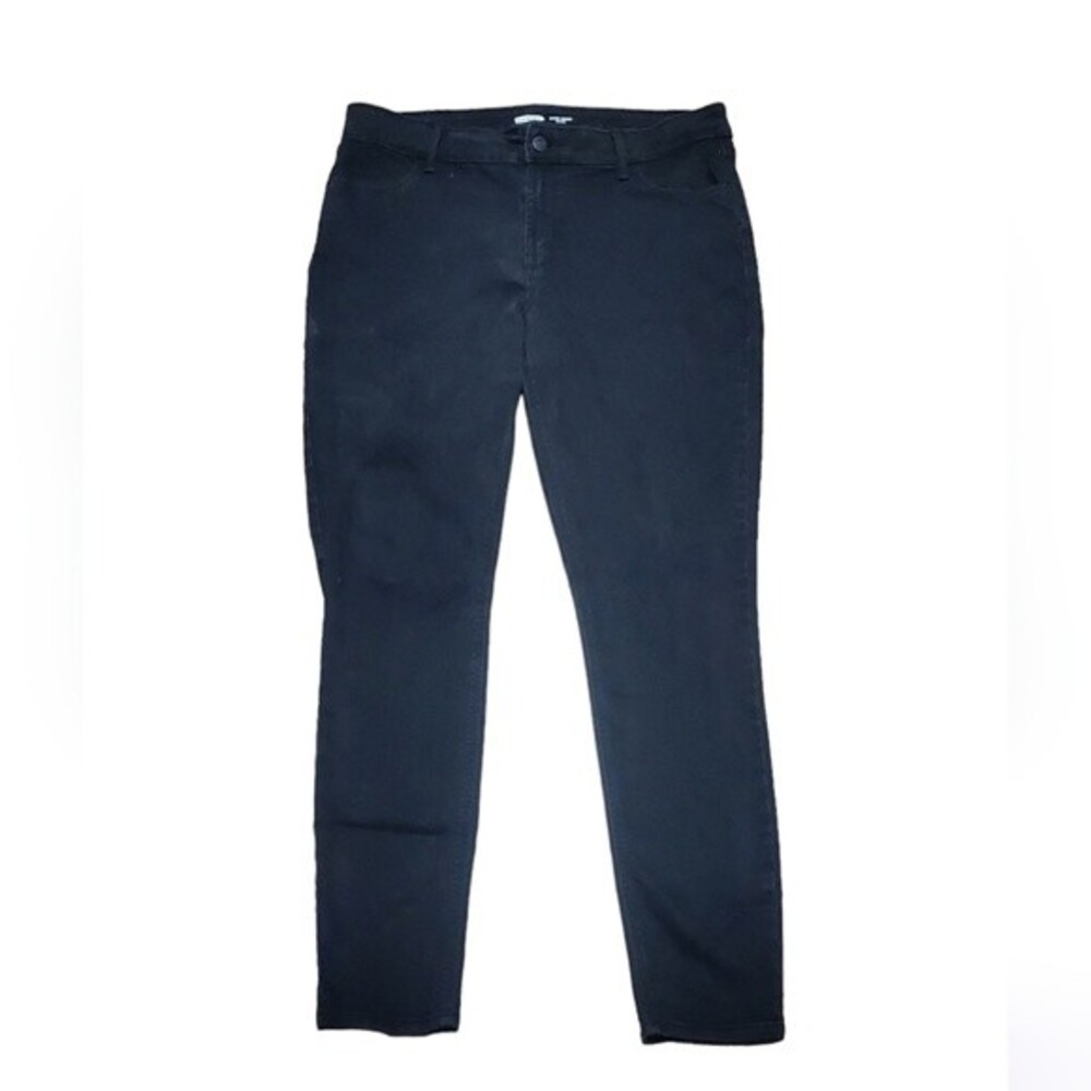 Womens Old Navy Black Super Skinny Mid Rise Stretchy Denim Straight leg Jeans